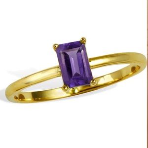 Savvy Cie Amethyst Baguette Ring